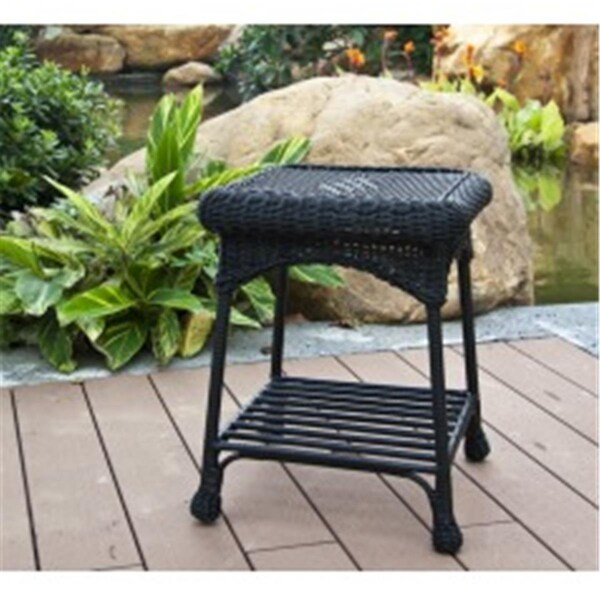 Sekkusu Furniture Outdoor Black Wicker Patio Furniture End Table SE2593743 - main